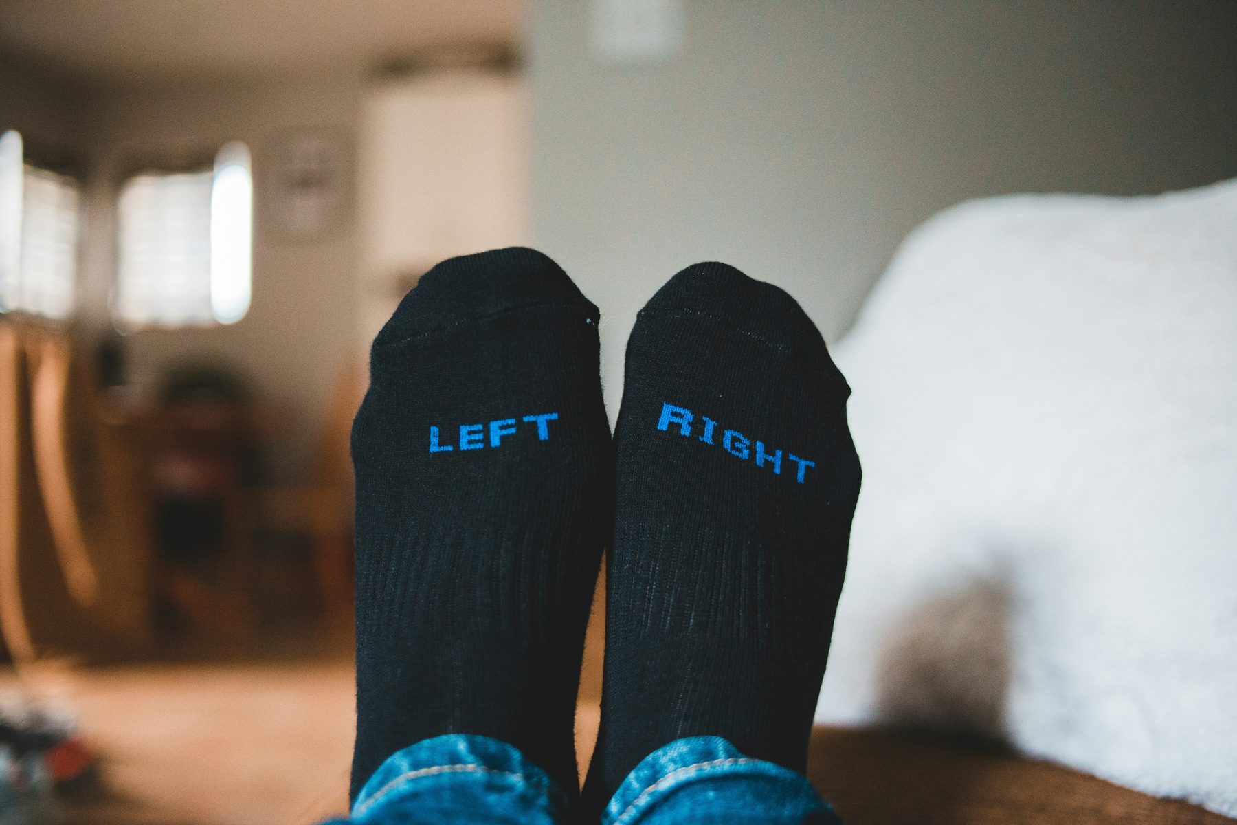 Foot in socks
