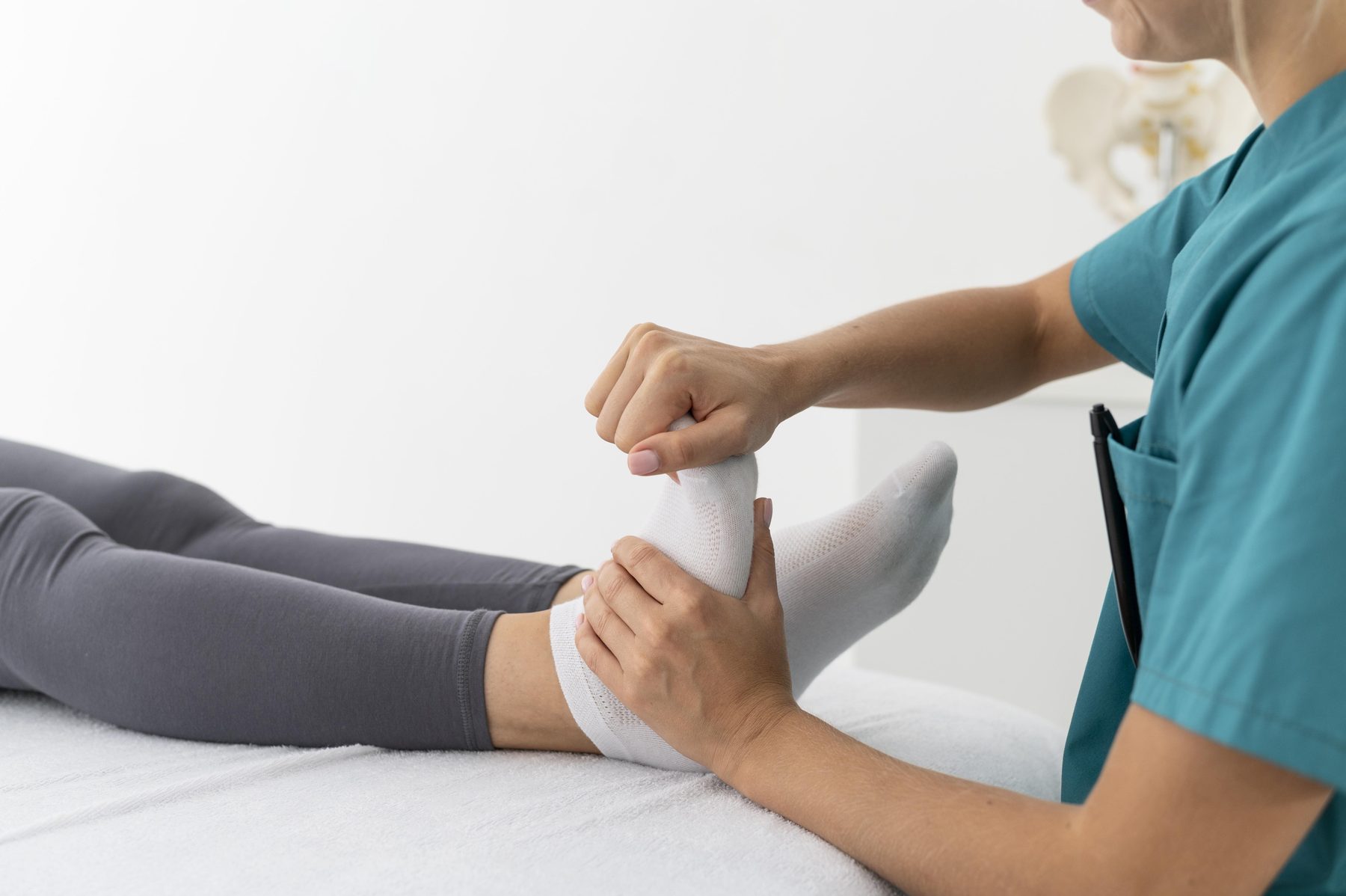 Doctor giving nerve relief treatment to patient